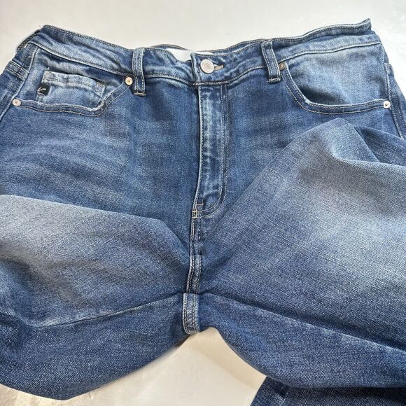 Kancan Luke High Rise Flare Jeans Womens 15/31 Blue Denim Medium Wash Distress - Picture 11 of 12